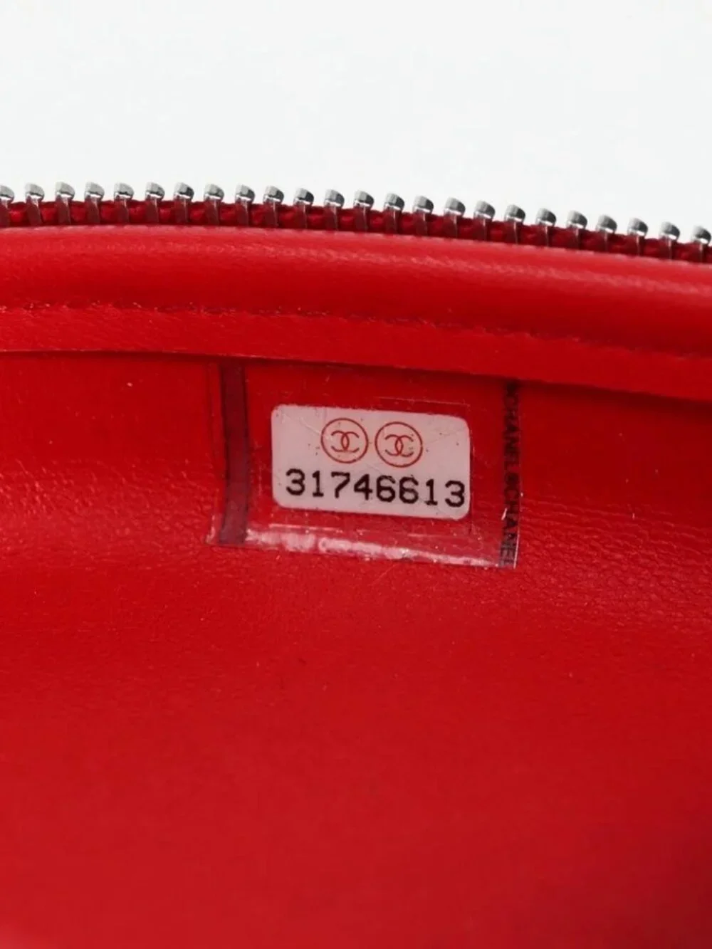 CHANEL Chain Glasses Sunglasses Case Glasses Case Leather Red CC Auth bs24979SAM